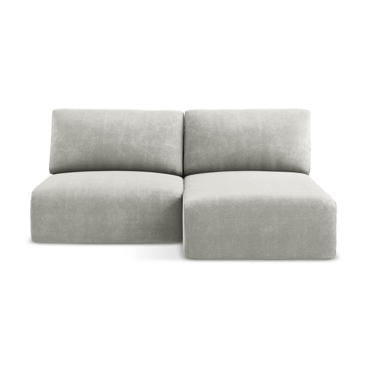 ECKSOFA mit Schlaffunktion rechts Chenille Stoff Grau - Hellgrau/Schwarz, Kunststoff/Textil (210/149cm) - LaMiaSofa