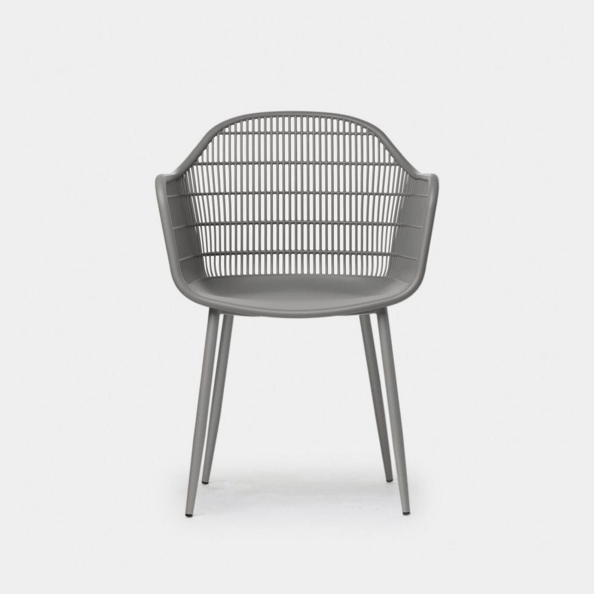 STUHL FÜR DRAUSSEN Soren Grau 62 cm x 85 cm - Grau, Kunststoff (62/85/55cm) - Klast Home