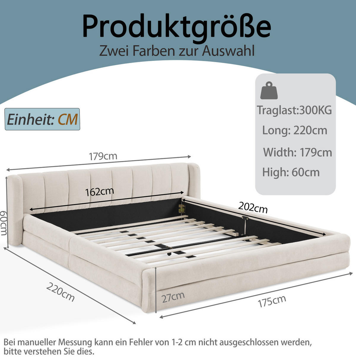 POLSTERBETT 160/200 cm mit ergonomischem Kopfteil und Chenillebezug, Beige - Beige, Kunststoff (160/200cm) - Redom