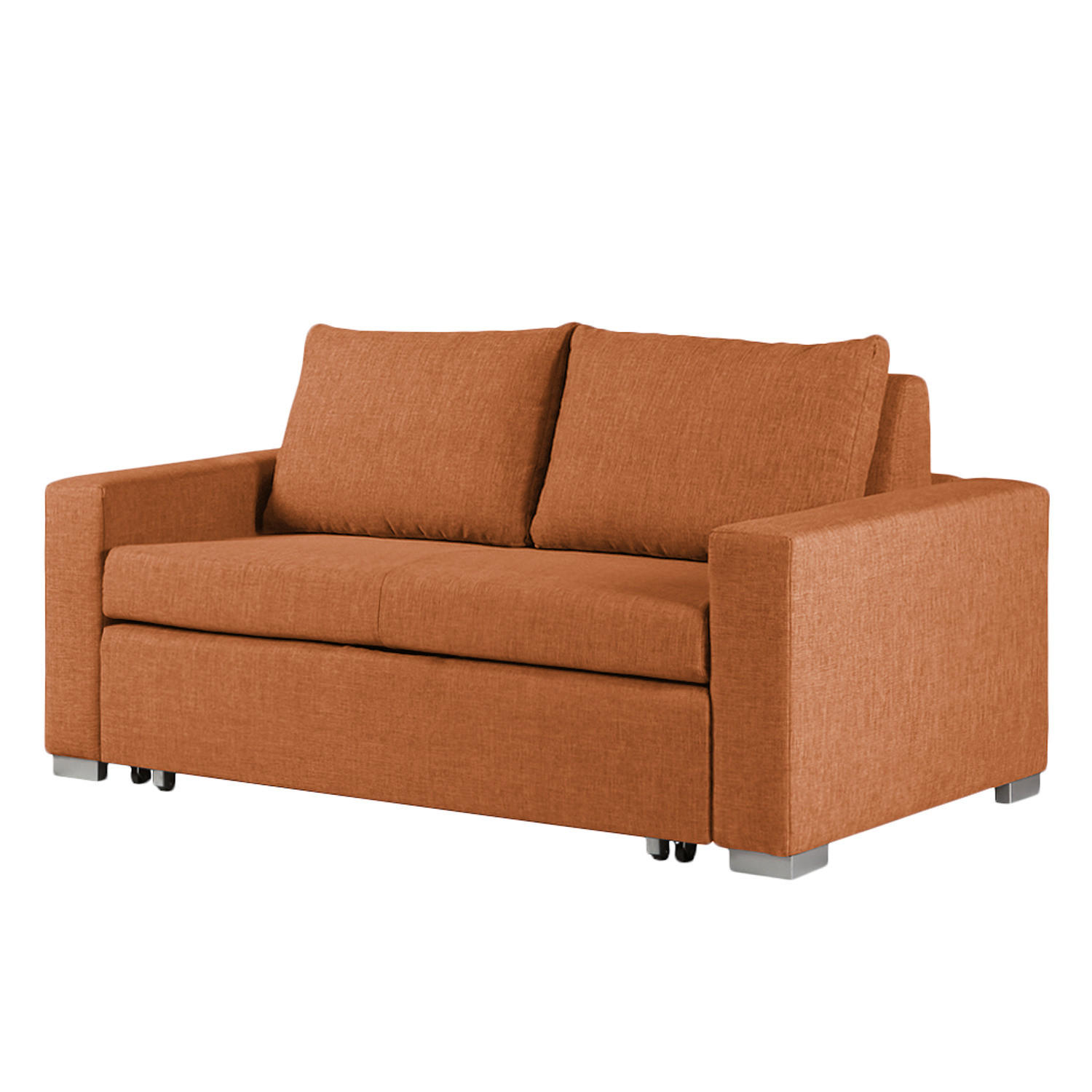 SCHLAFSOFA - Silberfarben/Orange, Textil (173/90/90cm) - home24