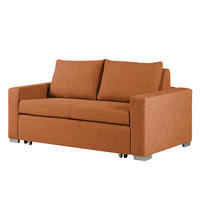 SCHLAFSOFA - Silberfarben/Orange, Textil (173/90/90cm) - home24