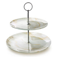 PATERA dvoupatrová 20/25 cm - šedá, sklo (25/25/25cm) - Mondex