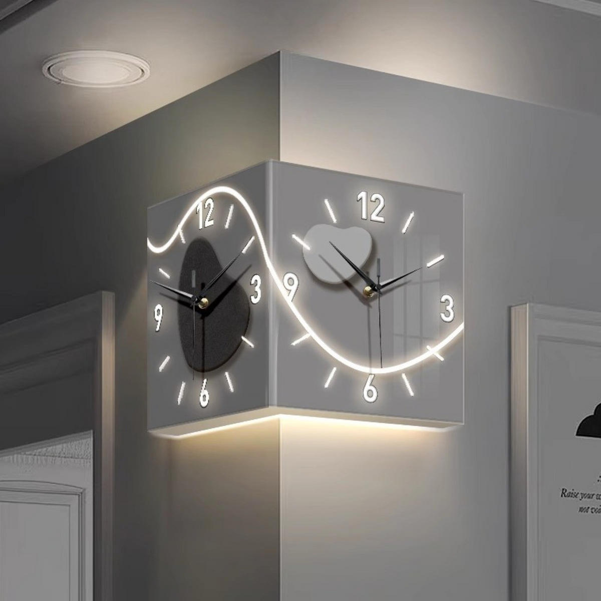 WANDUHR, Acrylmaterial, 30 x 30 x 30 cm, EU-Stecker - Weiß, Kunststoff (30/30/30cm) - Authentics