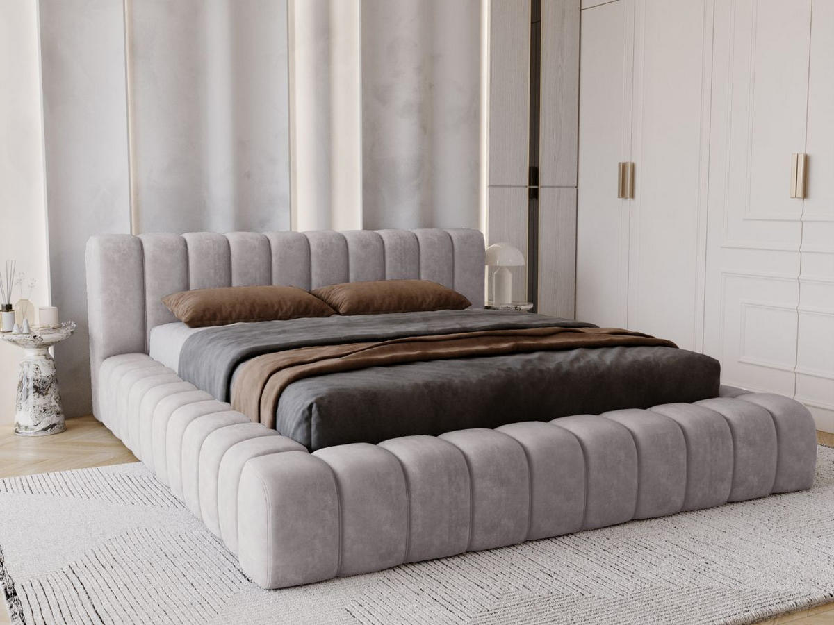 POLSTERBETT Italia 160x200 Grau - Grau, Textil (160/200cm) - Graingold