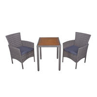 BALKONMÖBEL-SET Trine 3-teilig Hellbraun Balkon-Set - Hellbraun, Holz - DELUKE