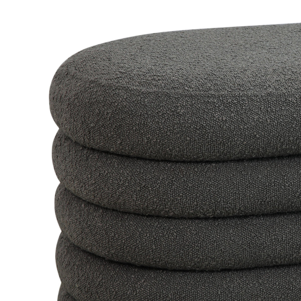 HOCKER BLOSSOM XL mit Aufbewahrung Boucle Dunkelgrau - Anthrazit, Textil (45/42/108cm) - SVITA