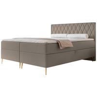 BOXBETT Caresso Hellbraun, Chenille, 180x200 cm - Hellbraun/Goldfarben, Textil/Metall (180/200cm) - Selsey