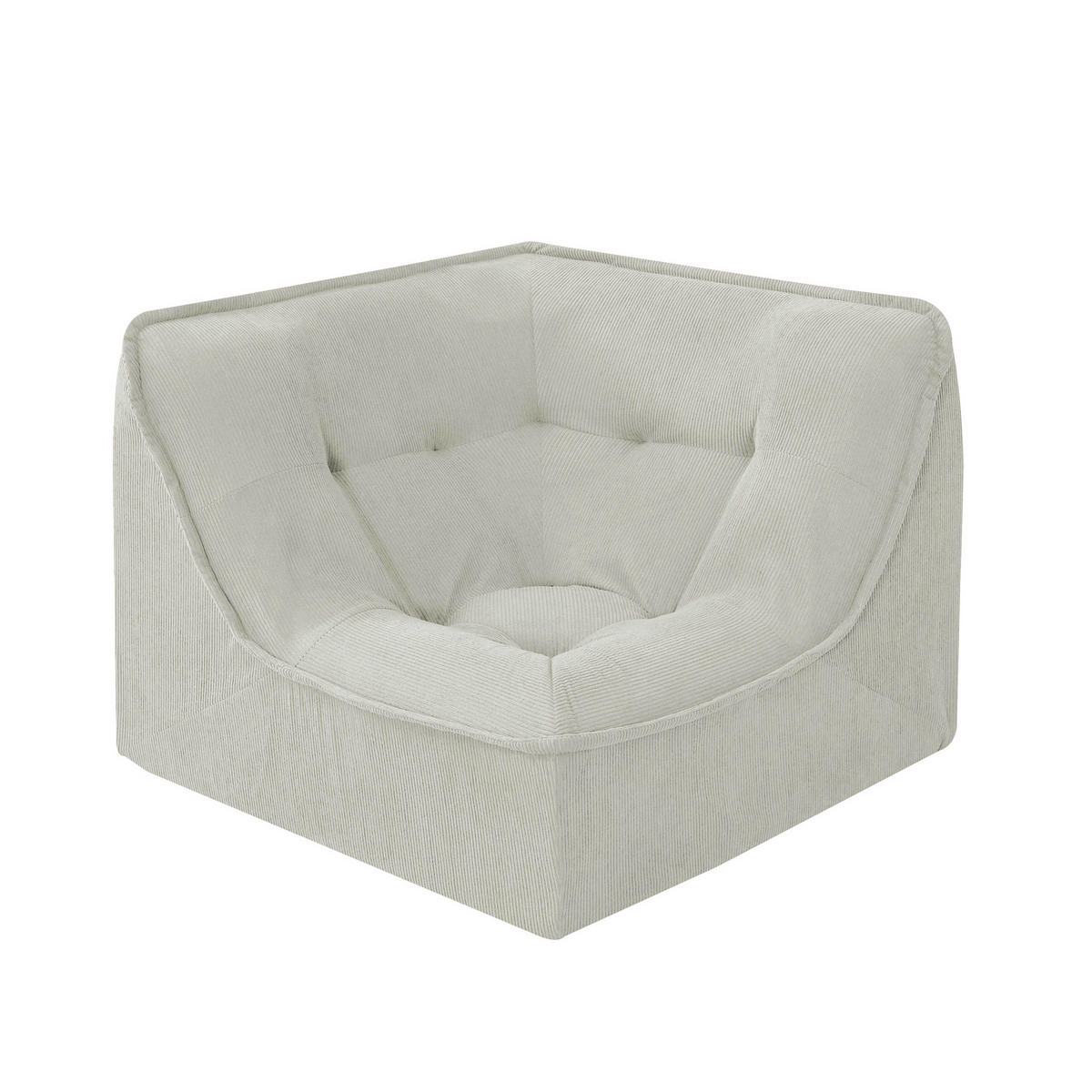 GARTENSOFA mit 3 Sitzplätzen, Ecru - Weiß, Textil (250/70/165cm) - Oviala