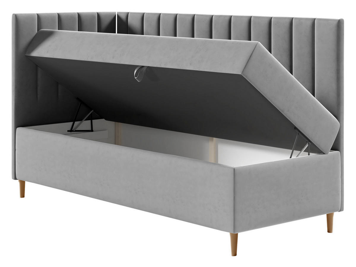 BOXBETT Maja Junior 3, Seite zum Öffnen des Bettkastens: Links - Rot/Weiß, Holz (100/200cm) - MIRJAN24