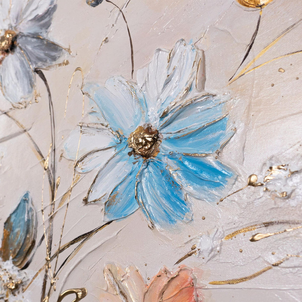 GEMÄLDE Sonnige Blumen auf Keilrahmen 115x50 cm - Multicolor, Holz (115/50cm) - YS-art gallery