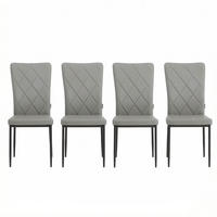 STUHL-SET DE-36120 4 Stück mit Kunstlederbezug Grau - Grau, Metall (42.5/94.5/40cm) - ComfortXL