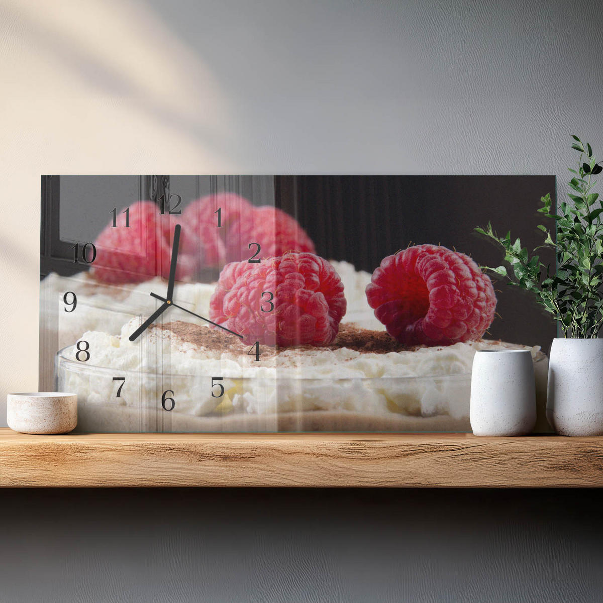 WANDUHR 60x30 cm - Baum - Rot, Glas (60/30/0.4cm) - TULUP