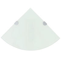 ECKABLAGE mit Verchromten Halterungen Glas Weiß 25x25 cm - Weiß, Glas (25/0.8/25cm) - furnicato