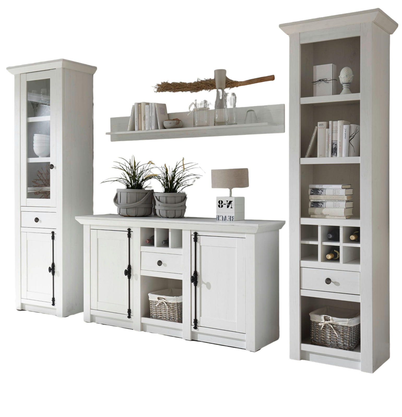 Furn.Design Wohnwand Weiß 293x207x45 cm