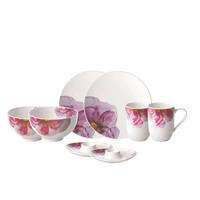 FRÜHSTÜCKS-SET Rose Garden weiß-rosa 8er Set - Weiß/Rosa, Keramik (28/22/38cm) - Villeroy & Boch
