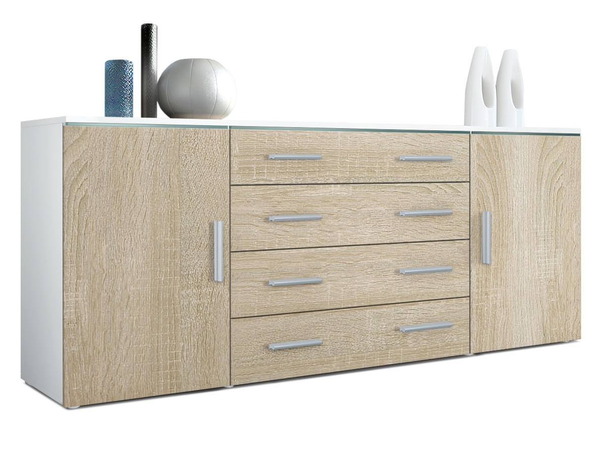 Vladon Sideboard Eiche San Remo 166x72x35 cm