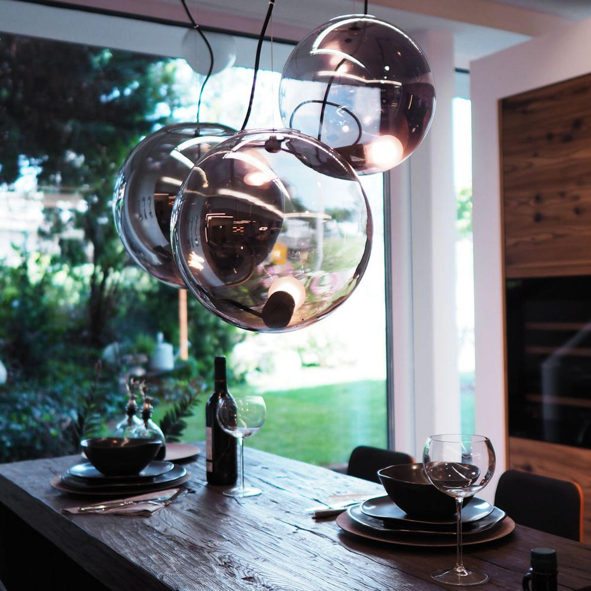 PENDELLEUCHTE Sphere Chrom/Rauch Ø 40cm - Chromfarben, Glas (40/40/40cm) - s.luce