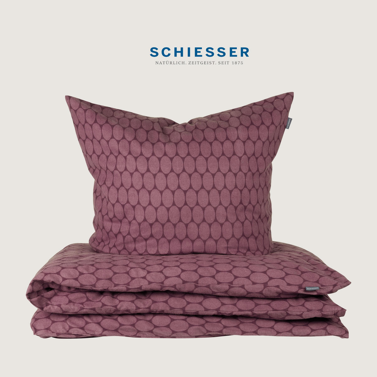 BETTWÄSCHESET Drops - Feinbiber - 2-teilig - 135 x 200 cm - Mauve - Mauve, Textil (135/200cm) - SCHIESSER
