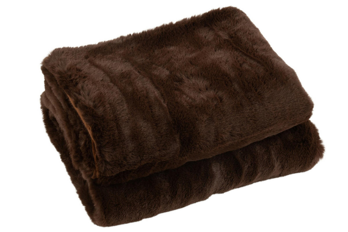 FLEECEDECKE Cutie - Dunkelbraun, Textil (130/180cm) - J-Line