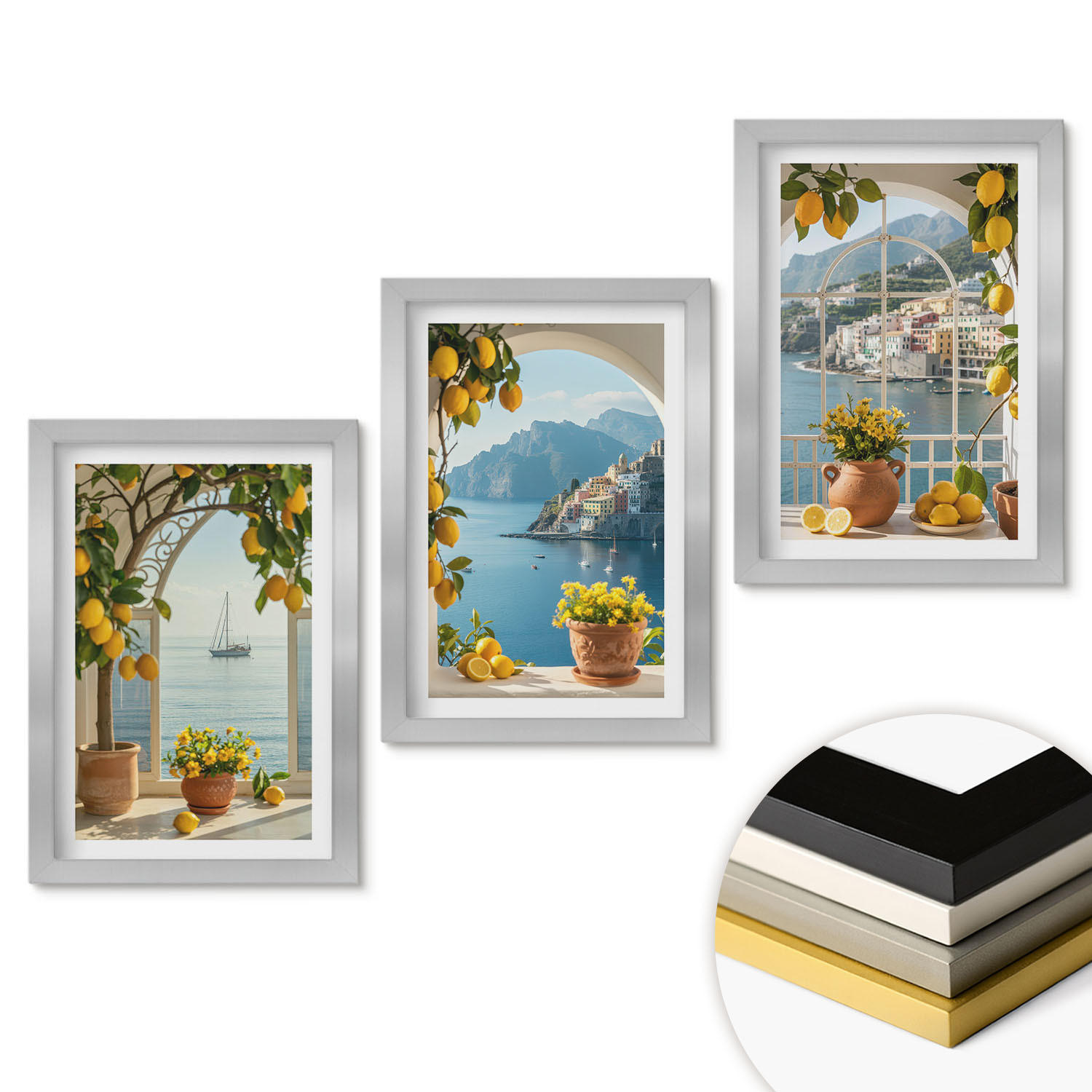 ArtPrintCave Wandbilder Silber 20x30 cm