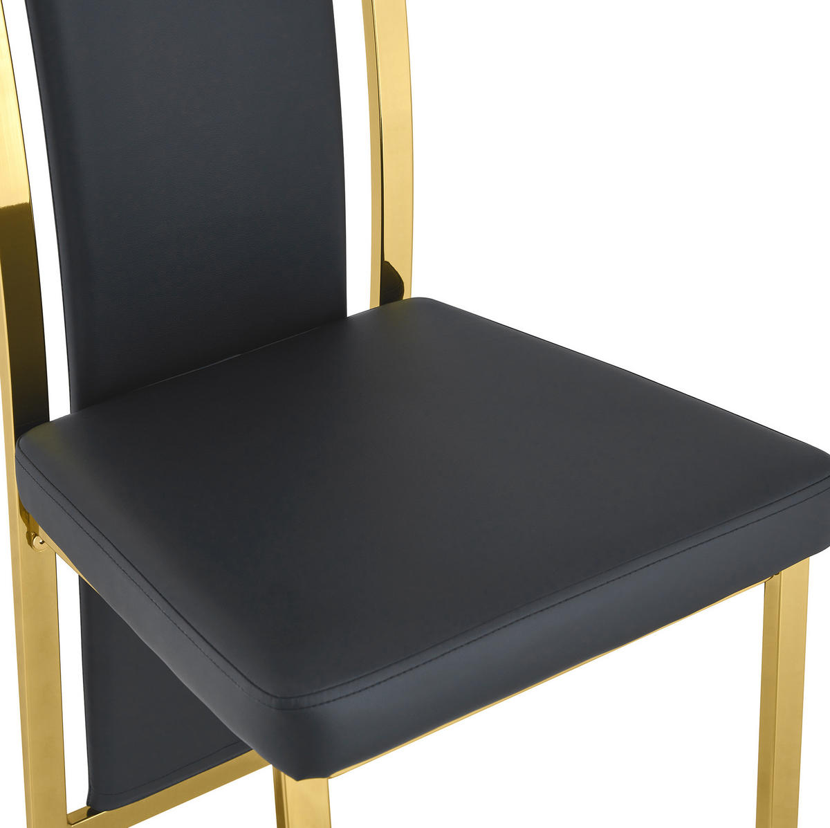 ESSZIMMERSTUHL mit hoher Rückenlehne 109 cm Schwarz/Gold 4er-Set - Schwarz, Metall (42.7/109/44.2cm) - Meubliv