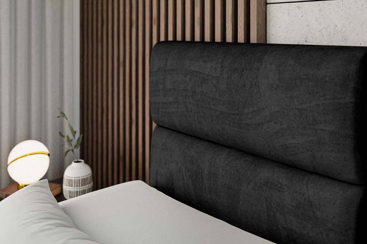 BOXSPRINGBETT elektrisch verstellbar mit 2 Matratzen H4/Taschenfederung MAYA EL 180 x 200 Schwarz - Schwarz, Holzwerkstoff (187/200cm) - ALTDECOR