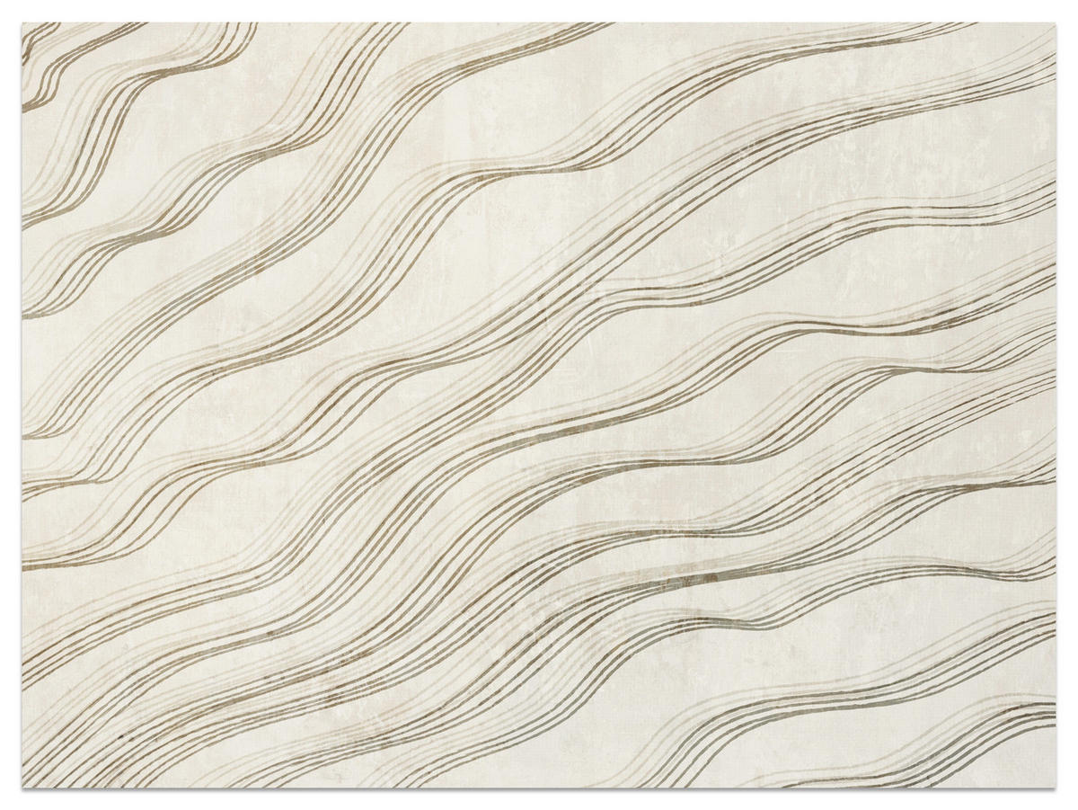 FOTOTAPETE für Wohnzimmer Beige Wellen Abstraktion 300x210 - Beige, Papier (300/210cm) - Muralo