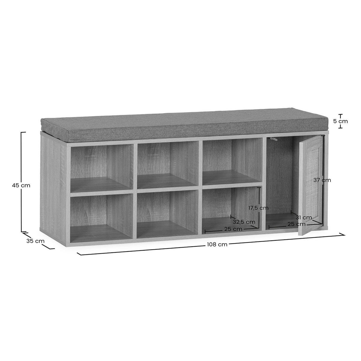 SCHUHBANK Rafael Eichenfarbe - Honigeiche, Holzwerkstoff (108/45/35cm) - VS Venta-stock