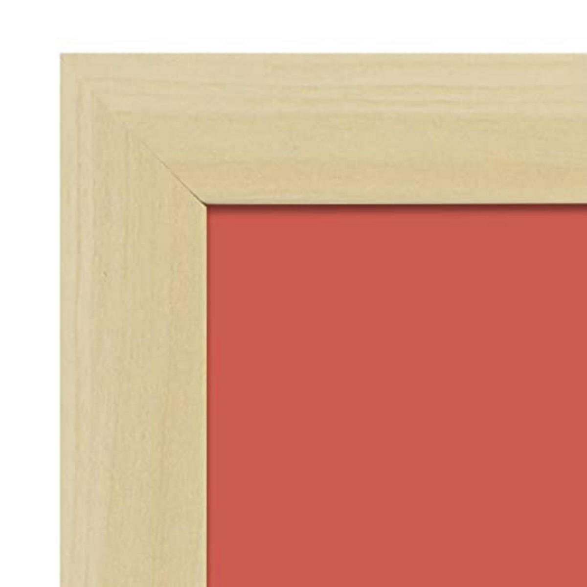 POSTER Set mit 4 Welt TypografieStil A4 Rahmen aus hellem Holz - Beige, Papier (29.7/3cm) - Nacnic