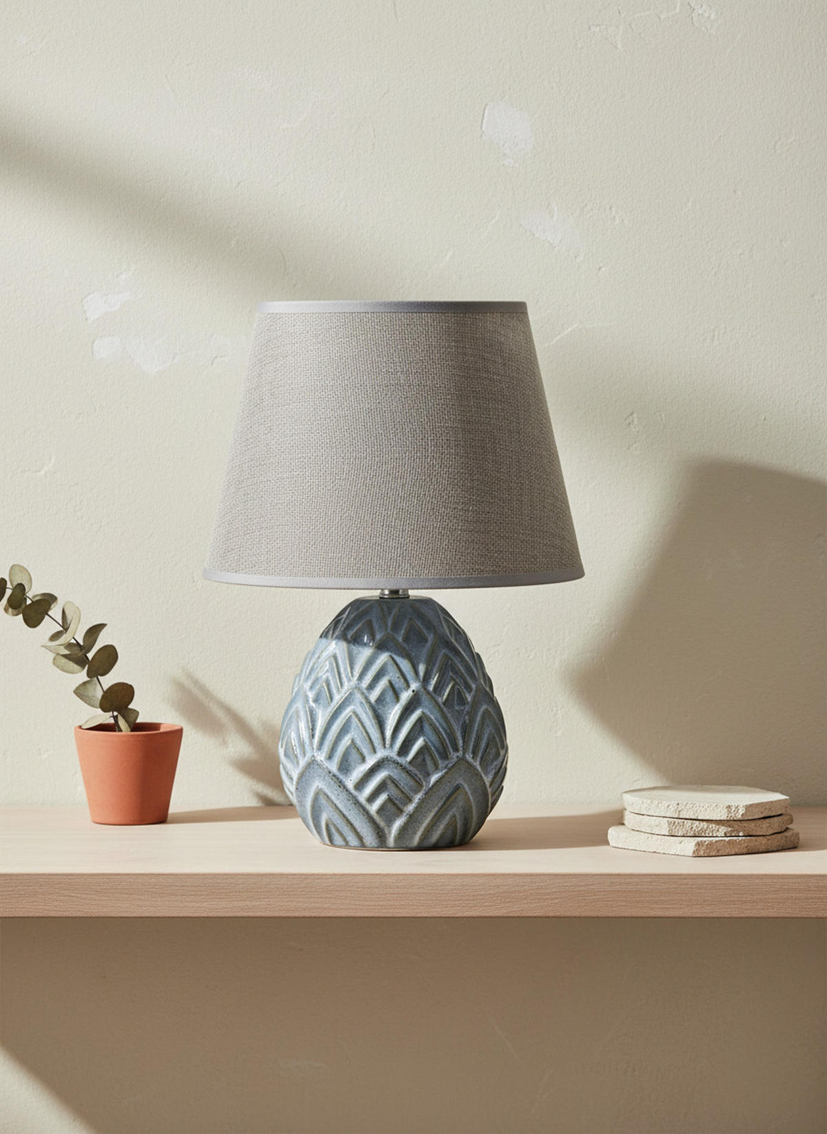 STOLOVNÍ LAMPA LETI WOOD, keramika, modrá - modrá, keramika (13.5/9.5/40cm) - Mondex