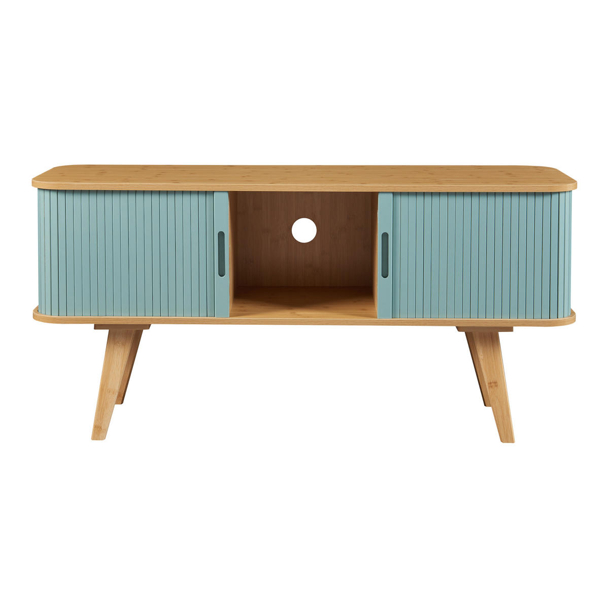 TV-ELEMENT Tysvær - Blau, Holz/Holzwerkstoff (120/58/40cm) - [en.casa]