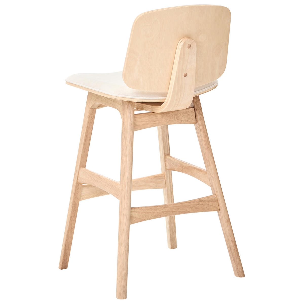 SCAUN DE BAR set de 2 lemn maro deschis/bej deschis Charleston - bej, material textil (47/92/50cm) - Beliani