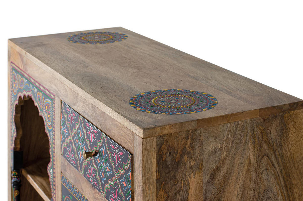 KONSOLE aus natürlichem und mehrfarbigem Mangoholz - Braun, Holz (35/79/88cm) - Giner y Colomer