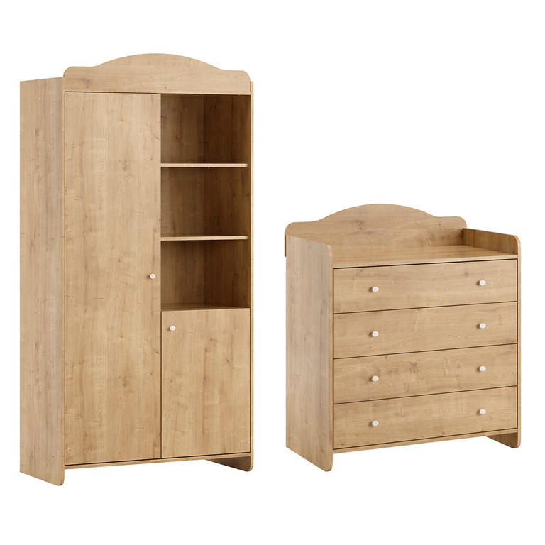 BABYZIMMER 2-teilig Megeve Holz - Braun, Holzwerkstoff (90.4/105.4/51.7cm) - Petits-meubles
