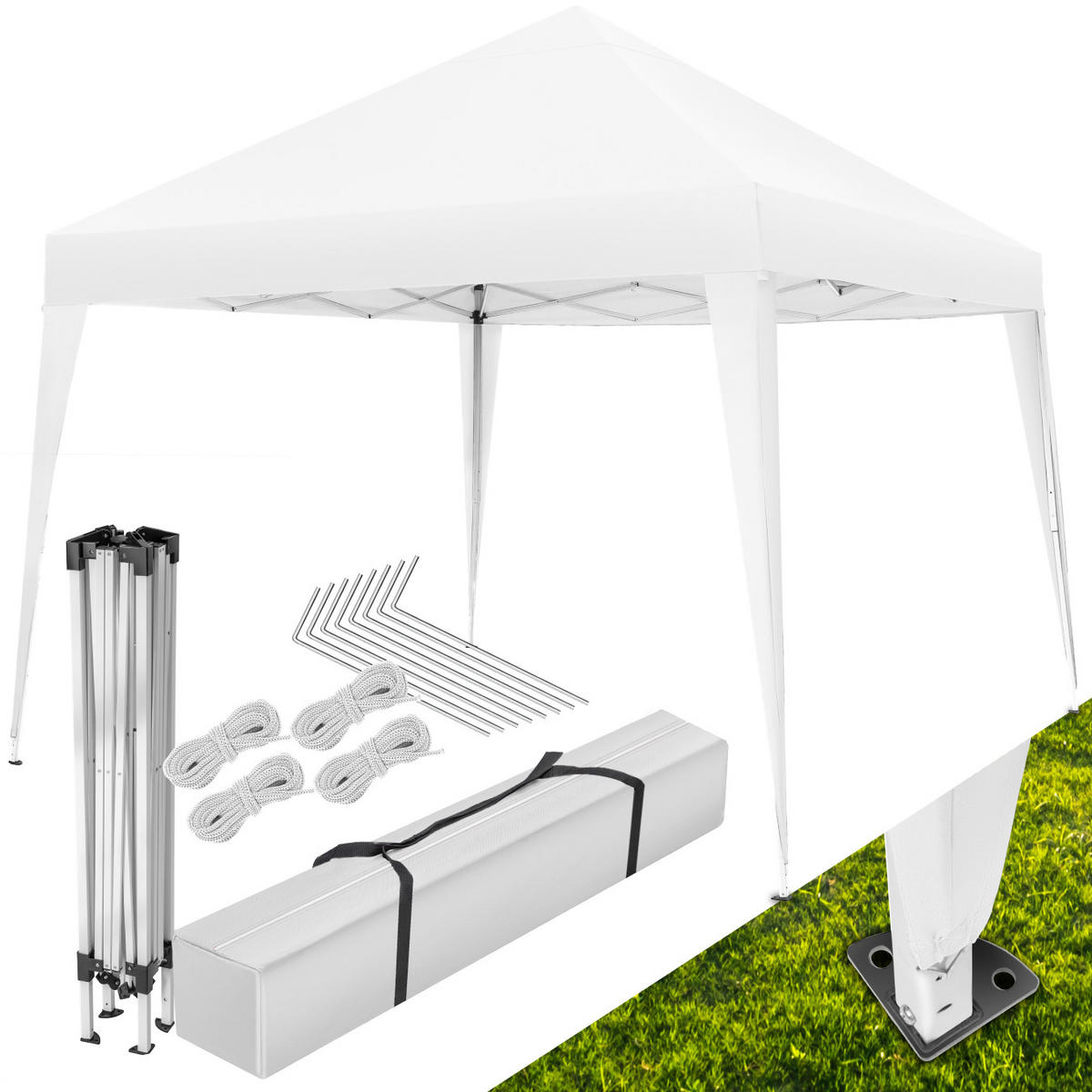 PAVILLON Linosa,inklusive Spannseile, Heringe und Tragetasche,weiß - Weiß, Kunststoff (300/255/300cm) - tectake