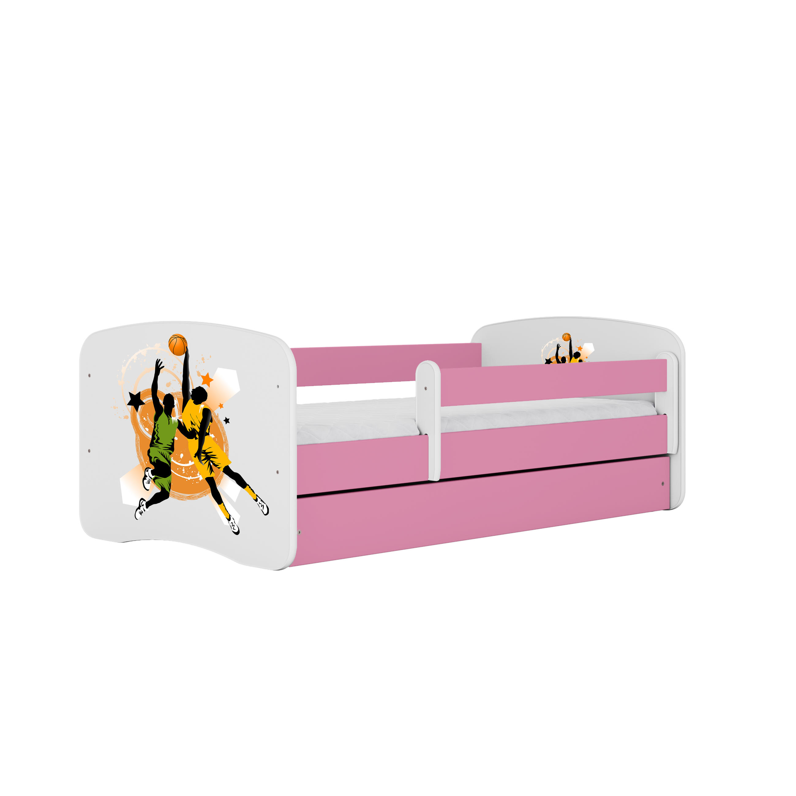 KINDERBETT Basketball mit Schublade 160/80 90/61/164 - Rosa, Holzwerkstoff (80/160cm) - RAUMHIRSCH FURNITURE