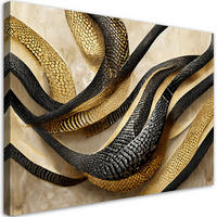 WANDBILD schlangenhaut glamour gold textur - Goldfarben, Textil (60/40cm) - Feeby