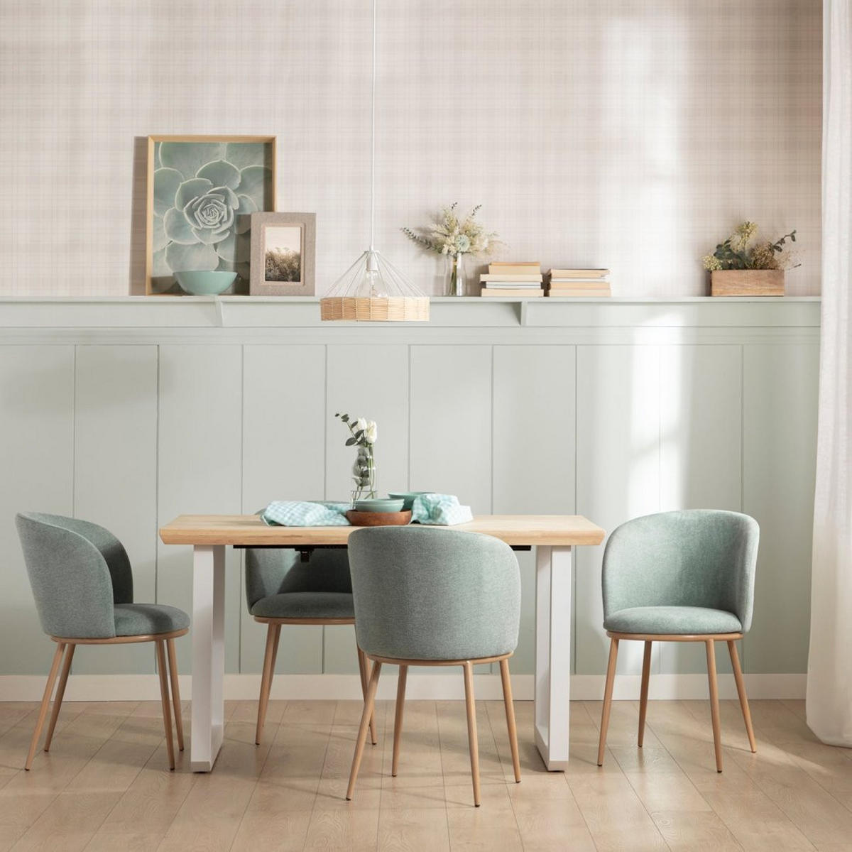 ESSZIMMERSTUHL Nolan Grün 51 cm x 80 cm - Grün, Textil (51/80/57cm)