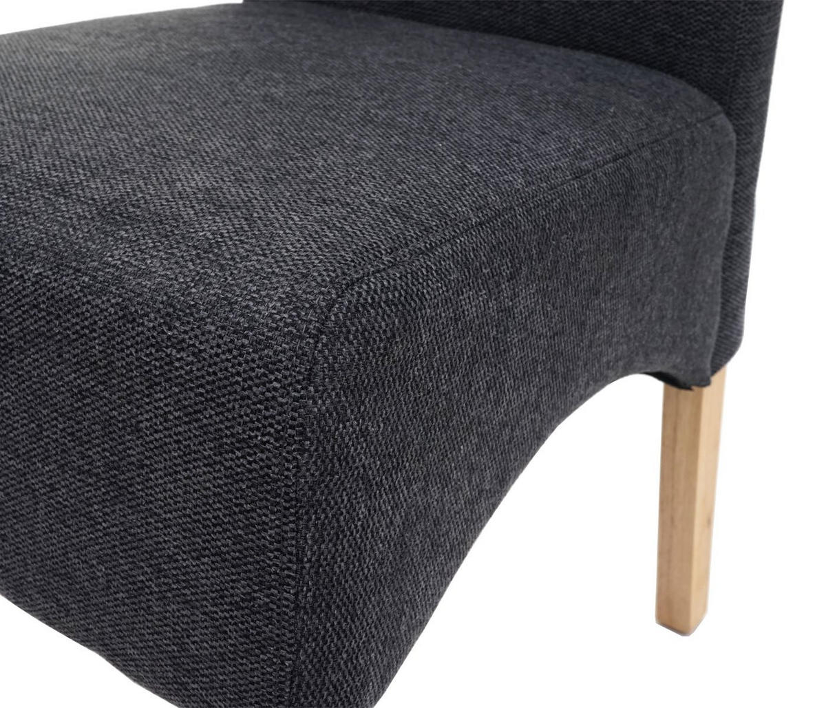 ESSZIMMERSTUHL gepolstert 100x44x56cm Sitzhöhe 48cm Stoff/Textil helle Beine Dunkelgrau - Dunkelgrau, Textil (44/100/56cm) - CHEFGASTRO