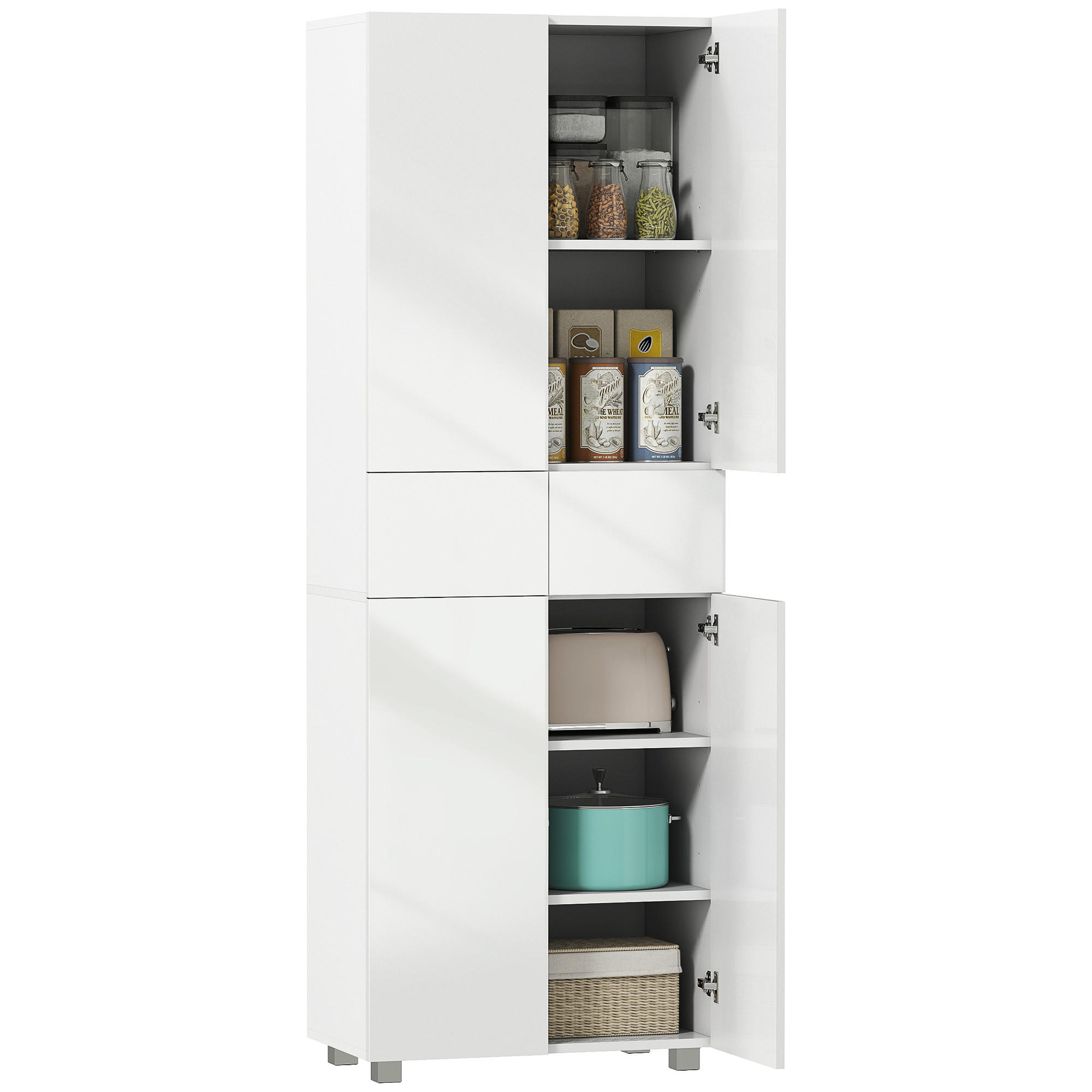 ComfortXL Highboard Weiß Hochglanz 35x170x60 cm
