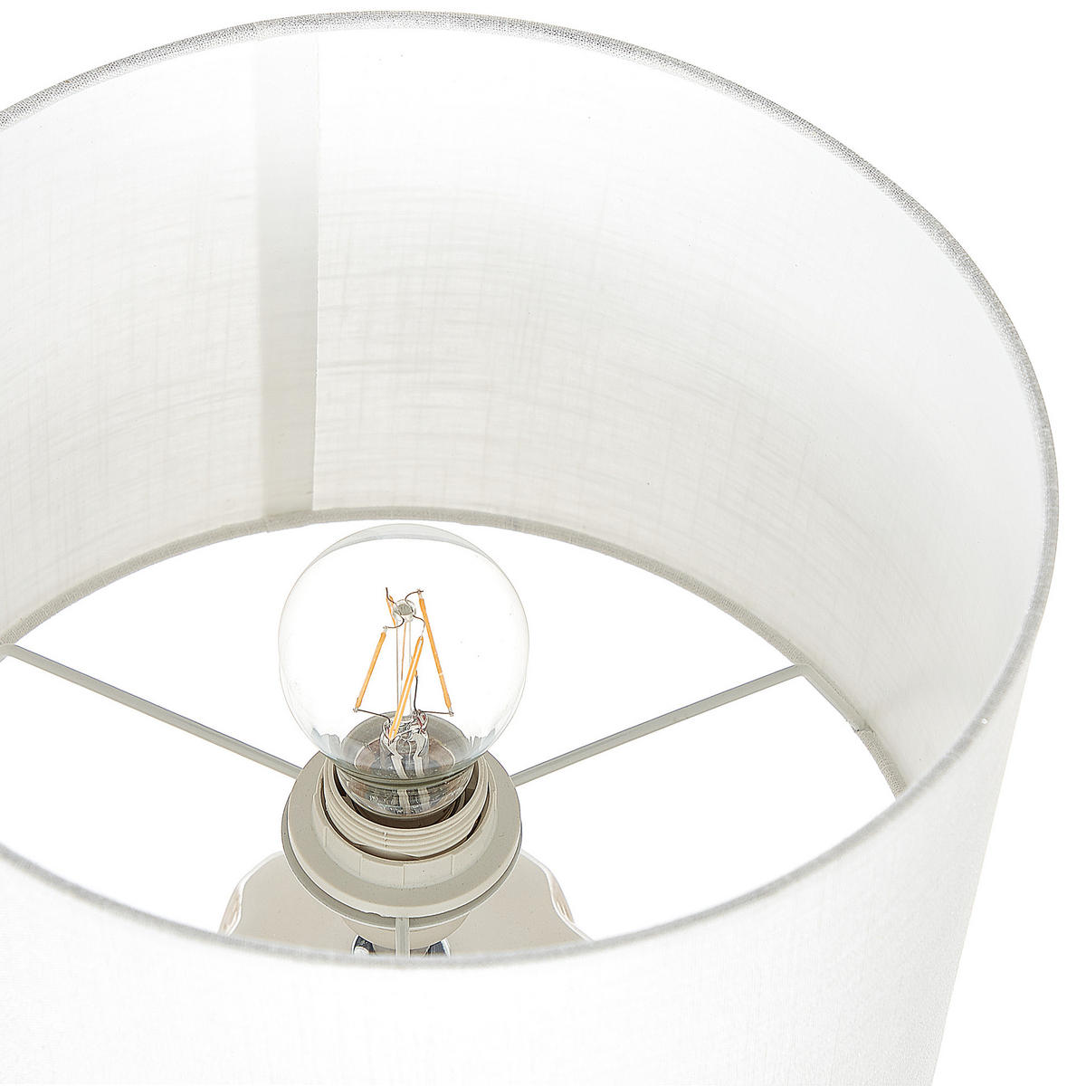 TISCHLAMPE Balonne 28/28/49 cm - Weiß, Keramik (28/28/49cm) - Beliani