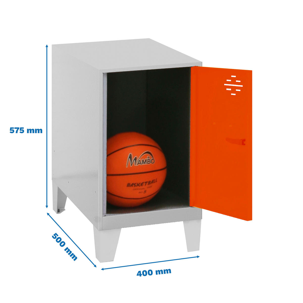 SCHLIESSFACHWÜRFEL Amego HxBxT 57,5x40x50 cm Mit Standfüße Orange-Grau Spind - Orange, Metall (40/57.5/50cm) - PROREGAL