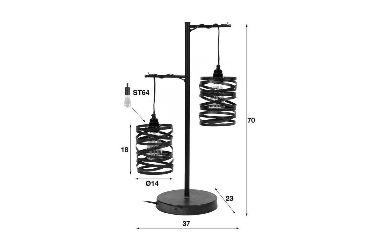 TISCHLAMPE ALMAS Schwarz Metall - Schwarz, Metall (23/37/70cm) - KAWOLA