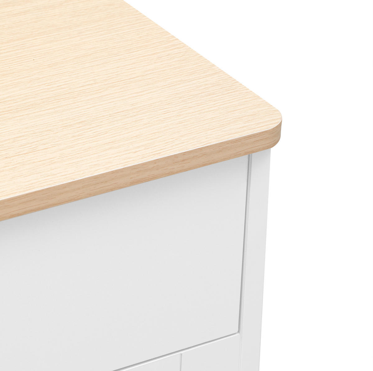 SIDEBOARD aus MDF und Spanplatte 120x37x80 cm Weiß/Holzfarbe mit 2 Schubladen und 4 Türen - Weiß, Holzwerkstoff (120/80/37cm) - IVMEU