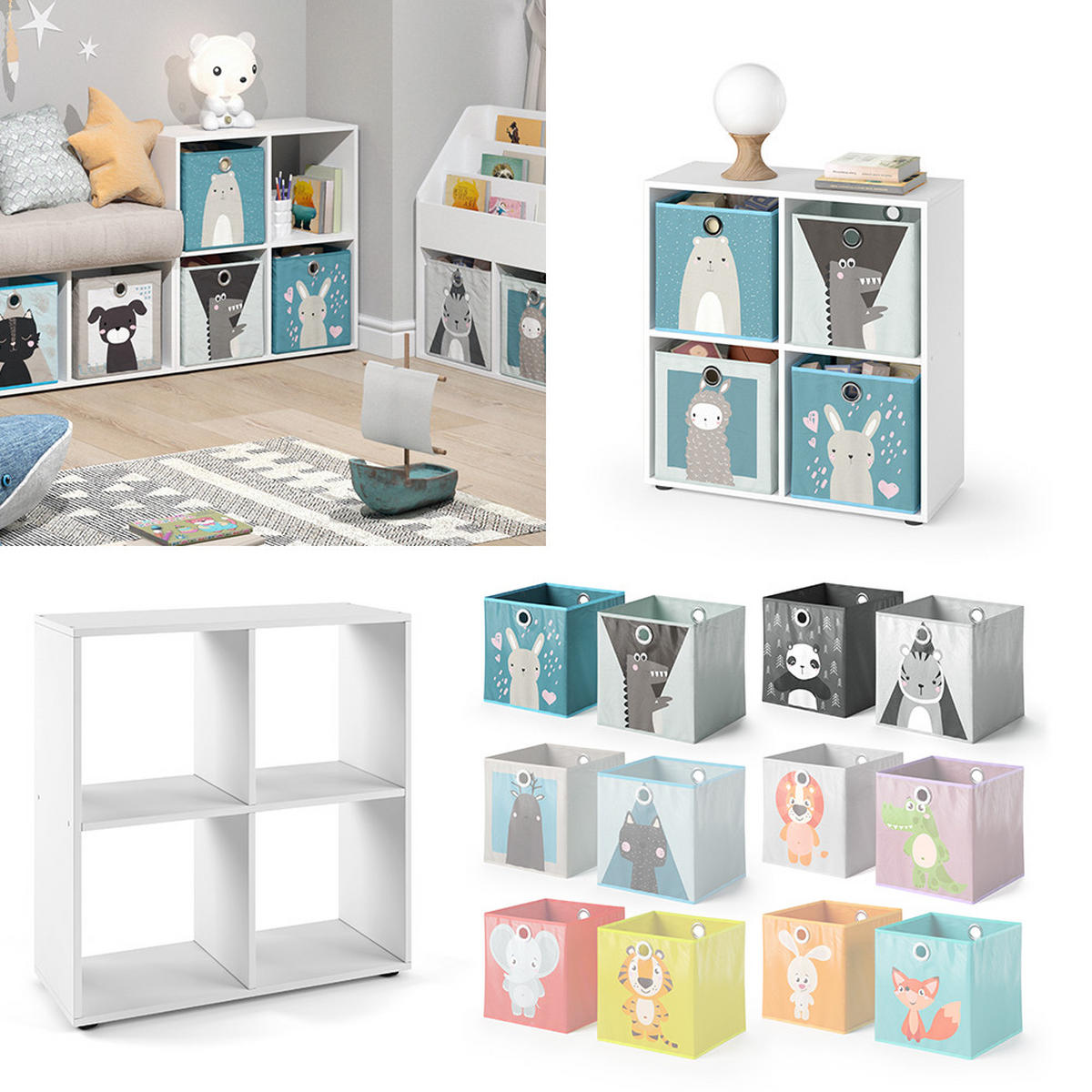 DĚTSKÁ POLIČKA Tetra Bílá - bílá, kompozitní dřevo (72.6/72/29cm) - Vicco