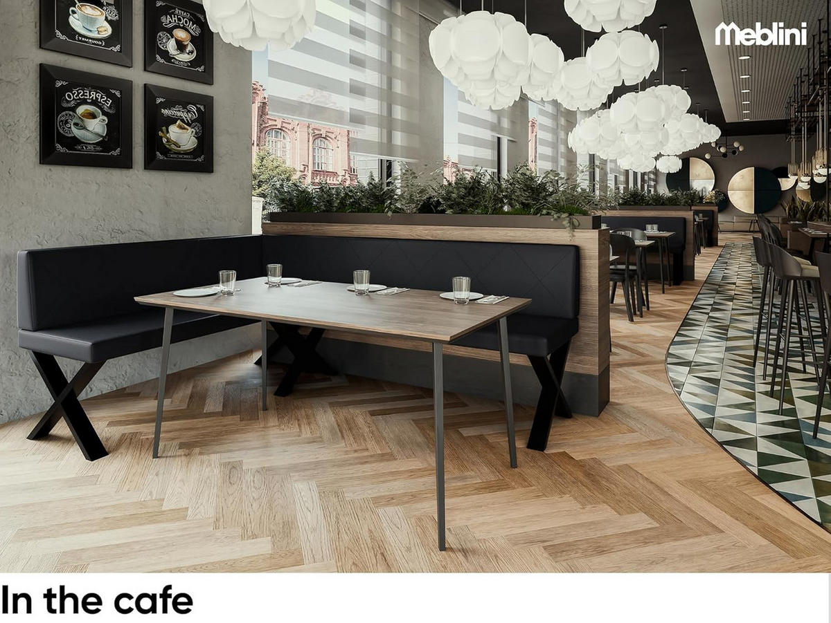 ECKBANK ERIC_X - Schwarz, Leder (142/196cm) - Meblini