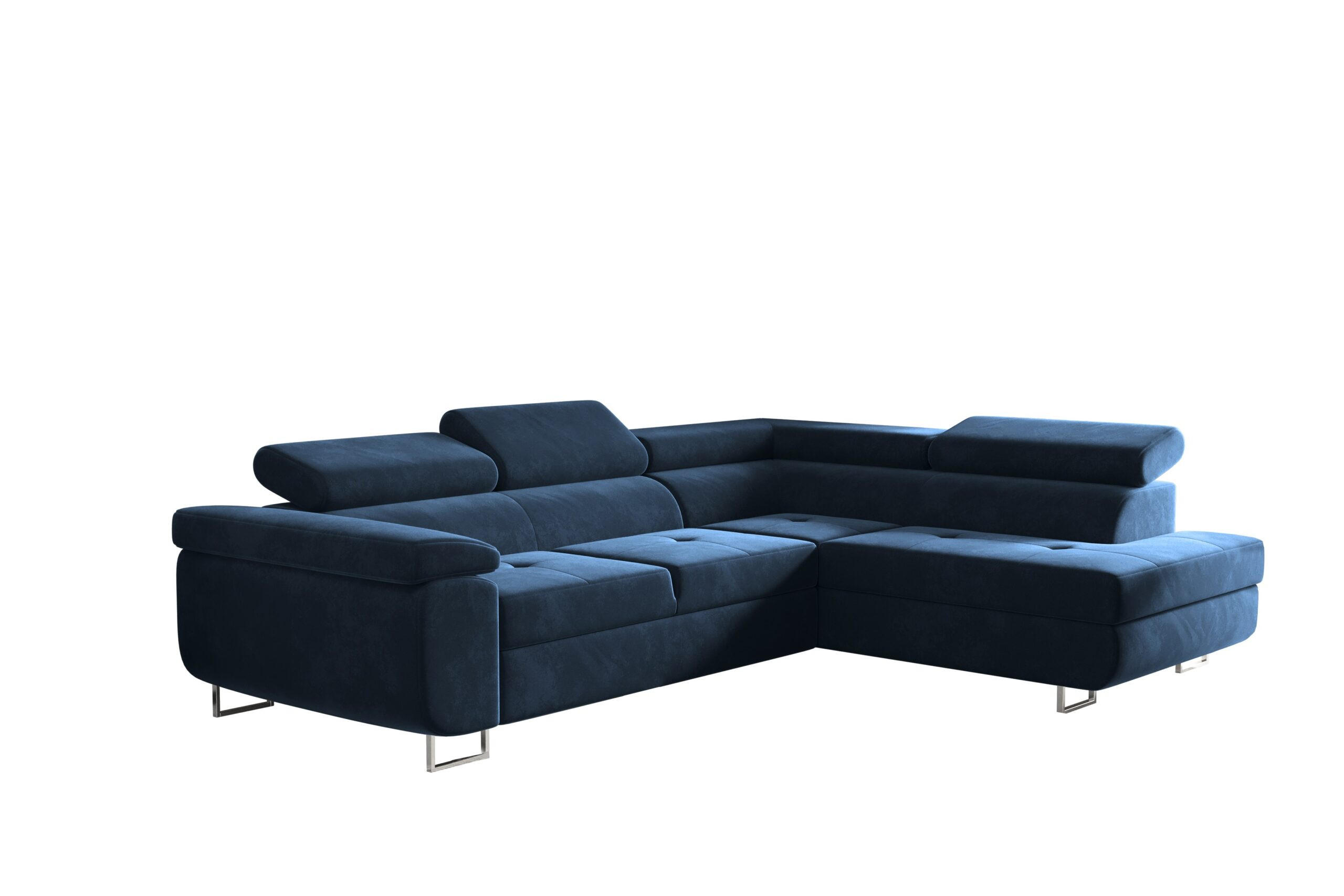 ECKSOFA mit Schlaffunktion und Bettkasten ATOM Dunkelblau Rechts - Dunkelblau, Holz/Textil (275/202cm) - Kaiser Möbel