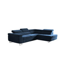 ECKSOFA mit Schlaffunktion und Bettkasten ATOM Dunkelblau Rechts - Dunkelblau, Holz/Textil (275/202cm) - Kaiser Möbel