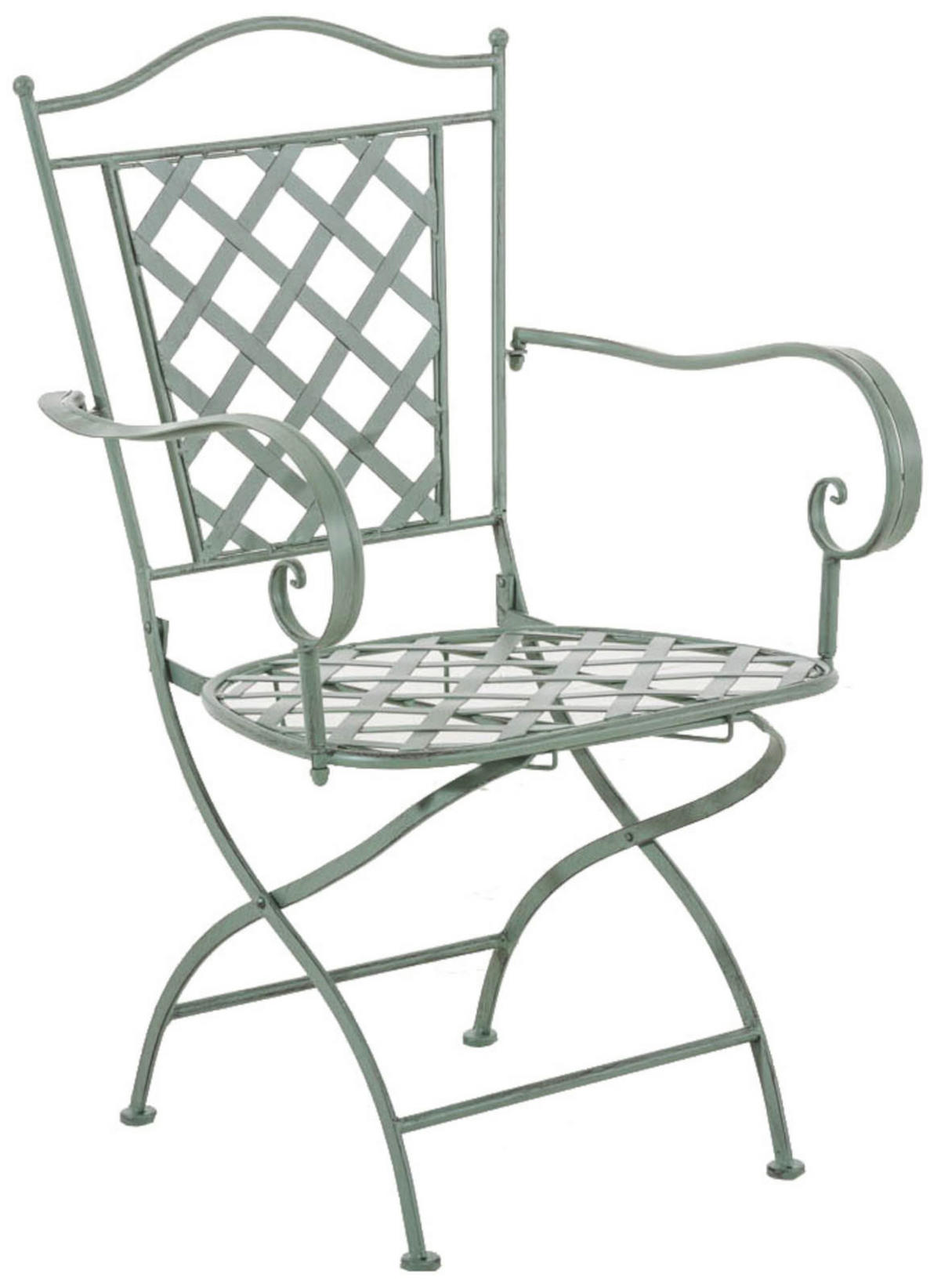 GARTENSTUHL 2er Set Metall antik-grün - Grün, Metall (56/93/51cm) - CLP