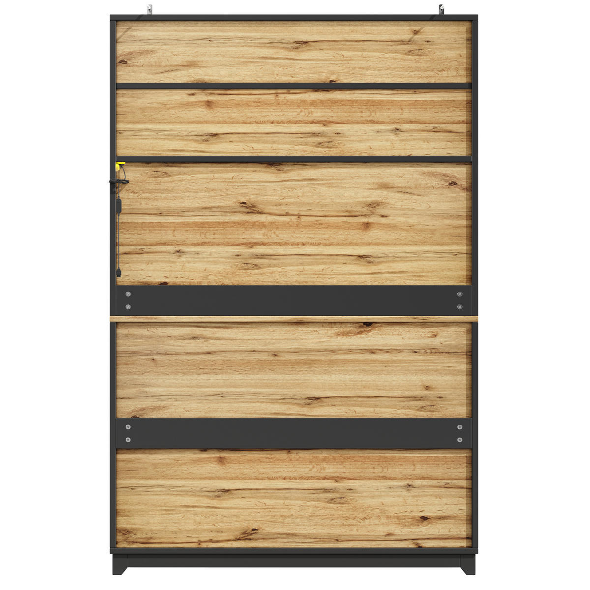 BUFFET 120/40/180 cm aus MDF und Metall mit LED-Beleuchtung Schwarz - Schwarz, Holzwerkstoff (120/180/40cm) - Modenvie